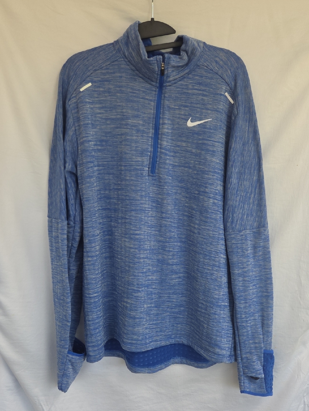 Nike Light Blue Heather Half-Zip Performance Running Pullover Sz L